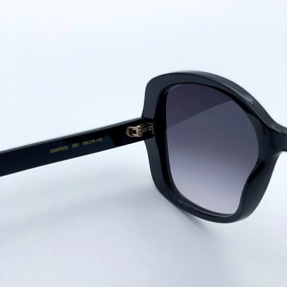 ЄNEW Gucci GG0762S  001 Black Gray Gradient Square Women Sunglasses - Picture 10 of 13
